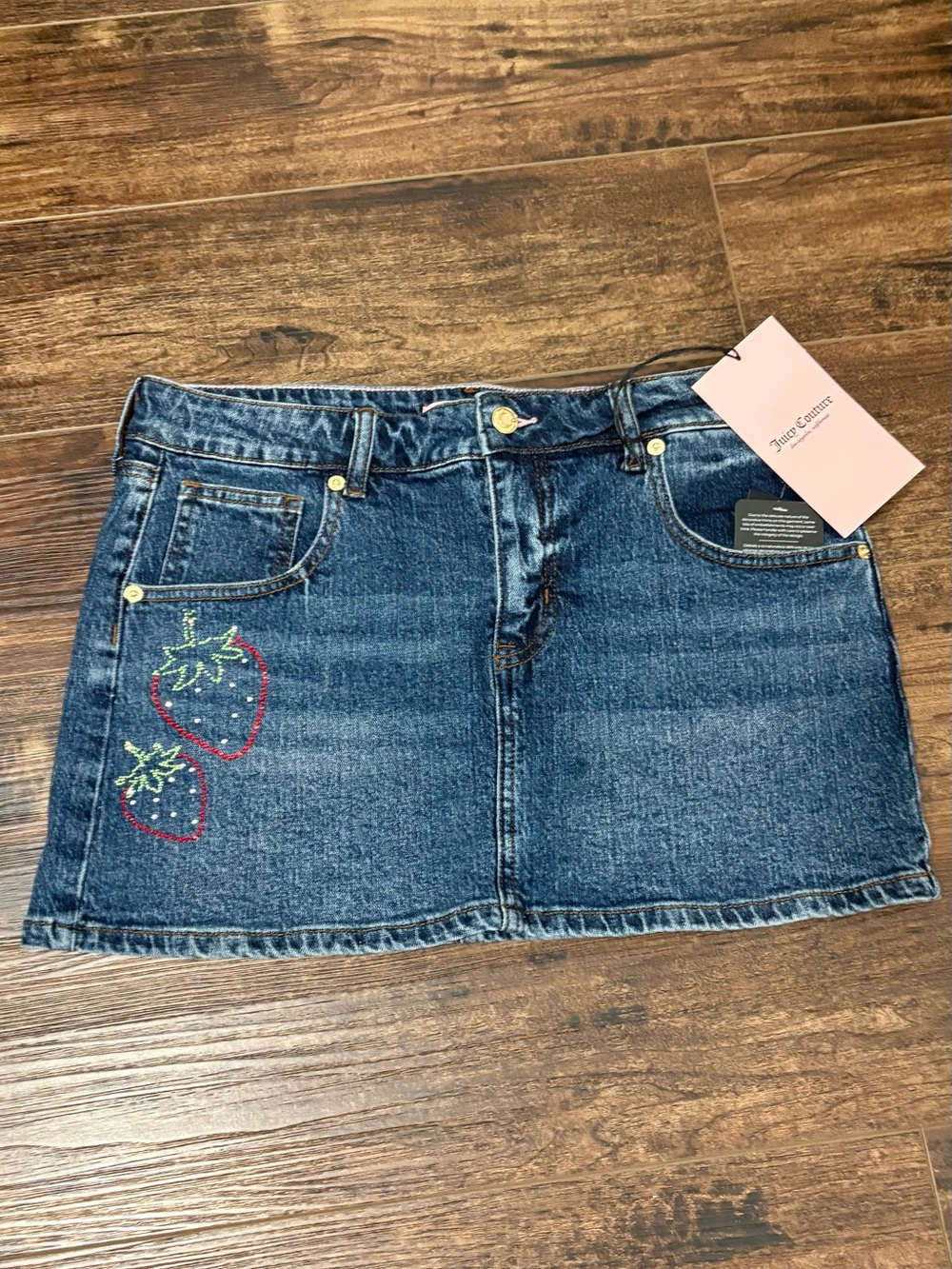 Juicy Couture Strawberry print Denim Mini Skirt - size 7/28